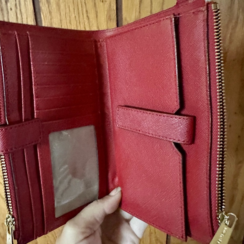 Michael Kors SCARLET RED Jet Set Travel Double Zip Wristlet/Wallet~NEW w/o Tags - Picture 6 of 14
